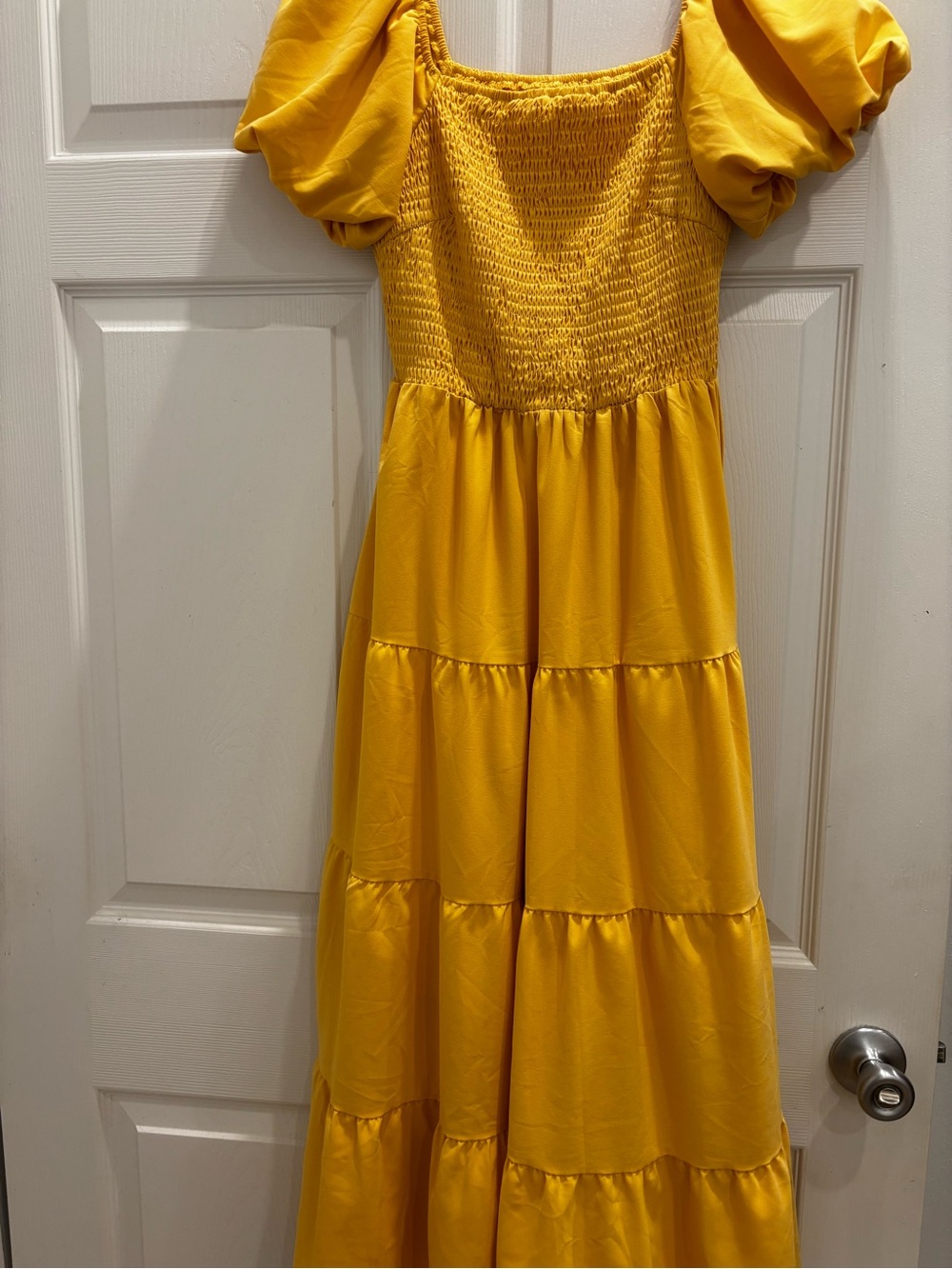 Smocked yellow dress
